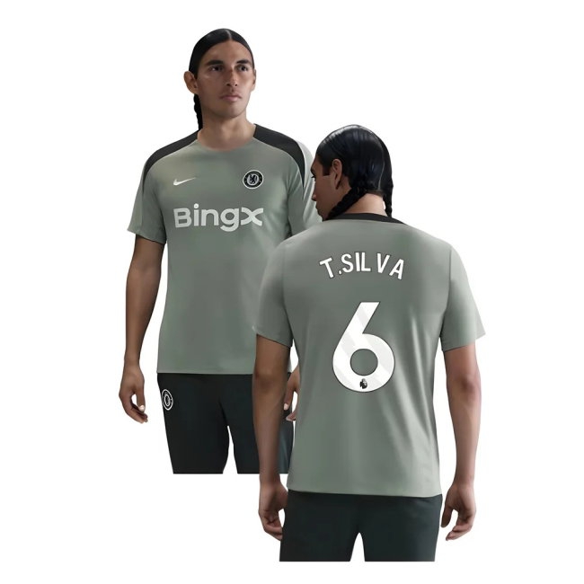 2025-2026 Chelsea Strike Training Shirt (Jade Green) (T.Silva 6) — Shop Now