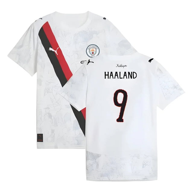 2025-2026 KIDSUPER x Manchester City CWC Away Shirt (White) - Kids (Haaland 9) — Buy Online