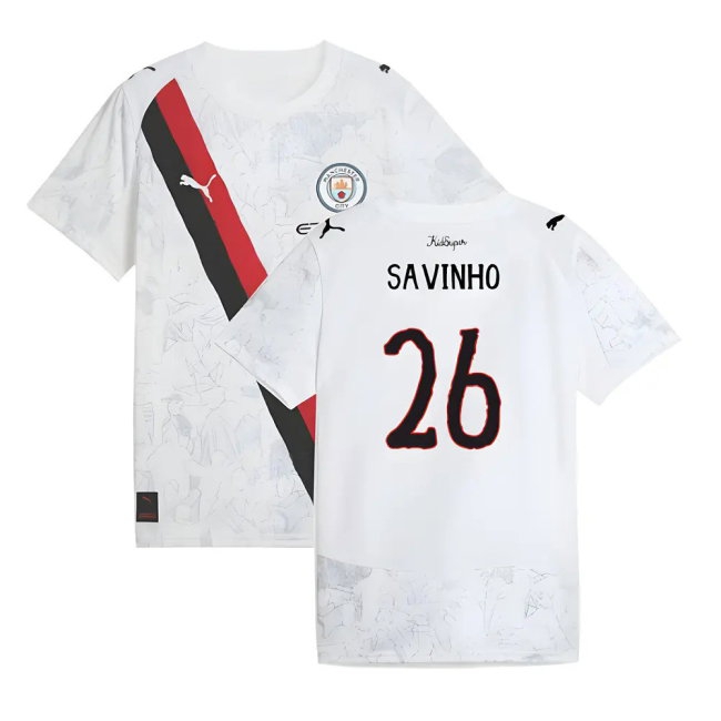 2025-2026 Manchester City CWC Away Shirt (White) - Kids (Savinho 26)