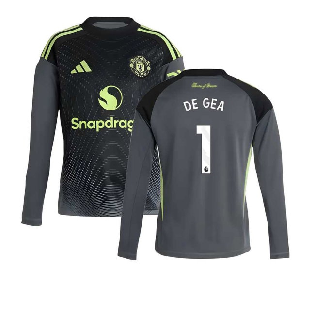 2025-2026 Man Utd Home Goalkeeper Shirt (Grey) - Kids (De Gea 1)