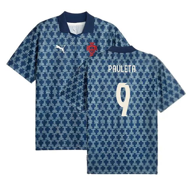 2025-2026 Portugal ftblNRGY+ Retro Jersey (Persian Blue) (Pauleta 9) — Buy Now