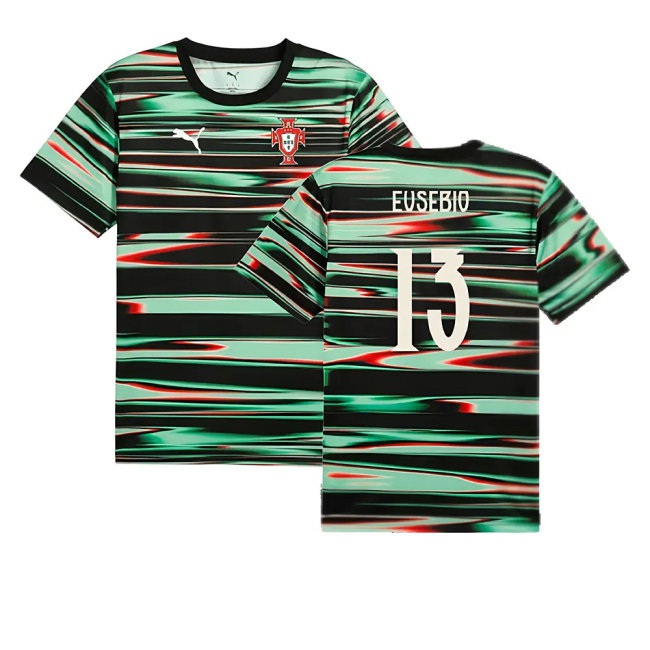 2025-2026 Portugal Prematch SS Jersey (Black) (Eusebio 13) — Shop Now