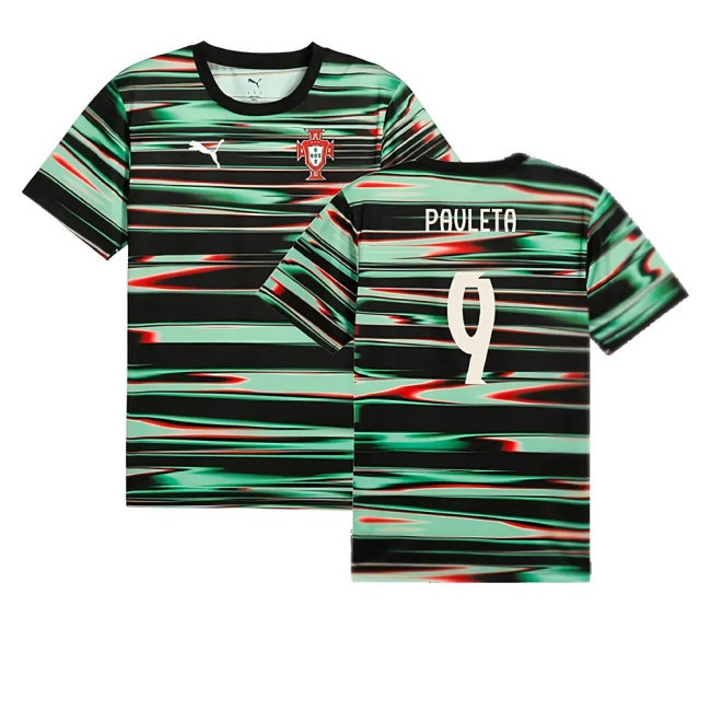 2025-2026 Portugal Prematch SS Jersey (Black) (Pauleta 9) — Buy Now
