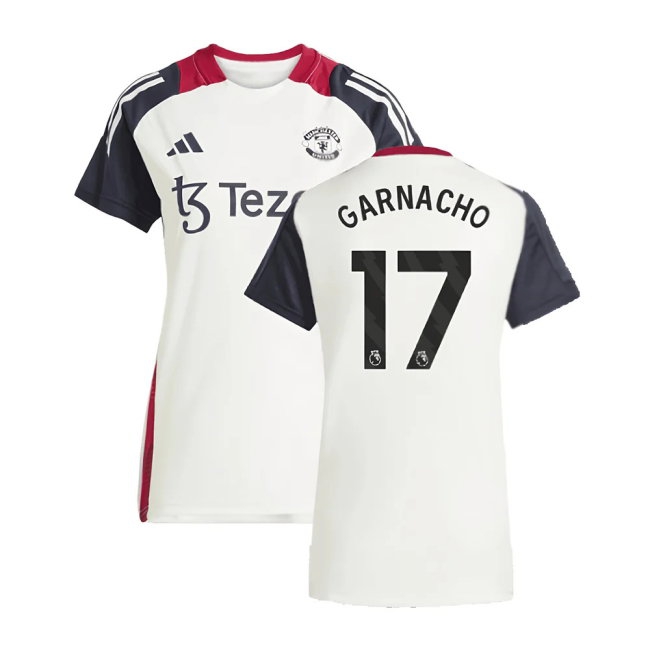 2025 Man Utd Training Jersey (Off White) - Womens (Garnacho 17) — Shop Online