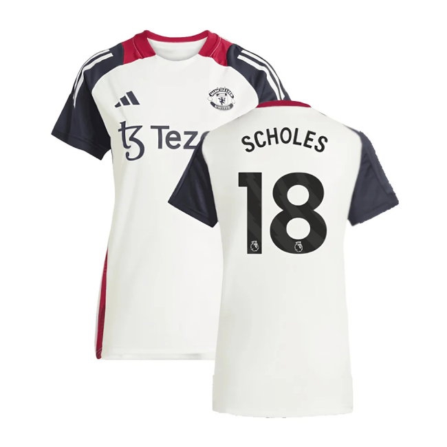 2025 Man Utd Training Jersey (Off White) - Womens (Scholes 18) — Shop Now