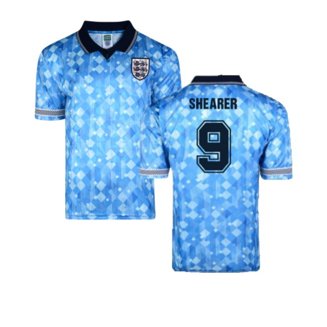 Score Draw England 1990 Third World Cup Finals Retro Football Shirt (Shearer 9) — Shop Now