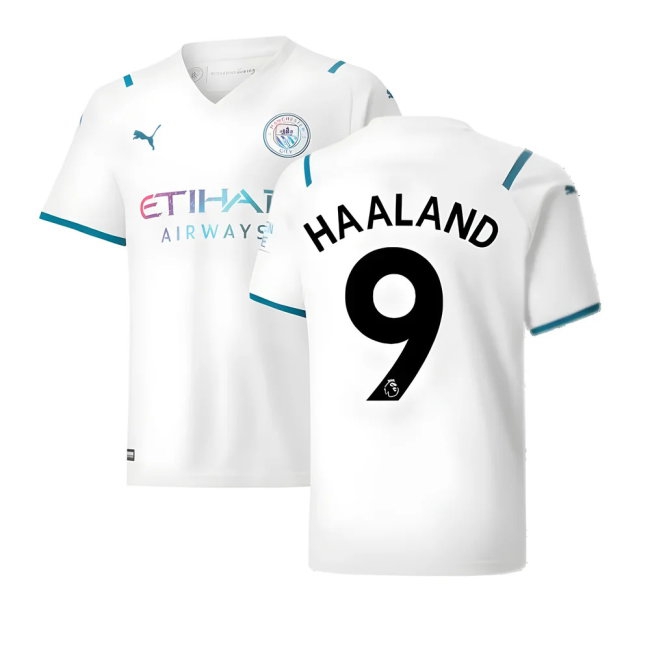 2021-2022 Man City Away Shirt (Kids) (HAALAND 9) — Buy Online