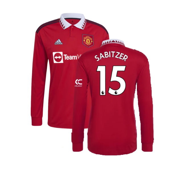 2022-2023 Man Utd Long Sleeve Home Shirt (Sabitzer 15) — Buy Online