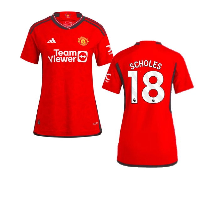 2023-2024 Man Utd Player Version Home Shirt (Ladies) (Scholes 18) — Shop Now