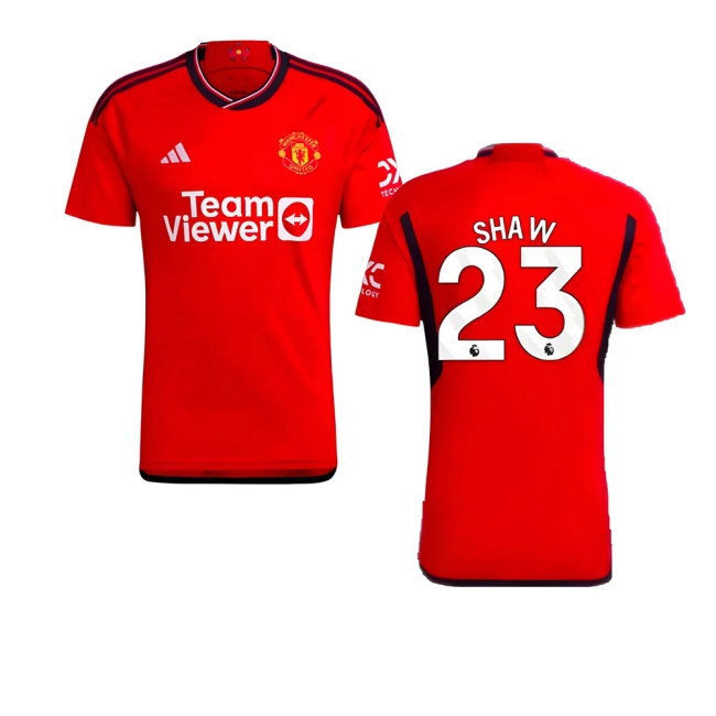 2023-2024 Man Utd Home Shirt (Shaw 23) — Shop Now