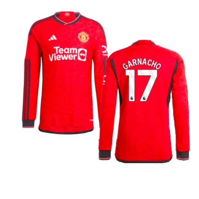 2023-2024 Man Utd Long Sleeve Home Shirt (Garnacho 17) — Buy Now
