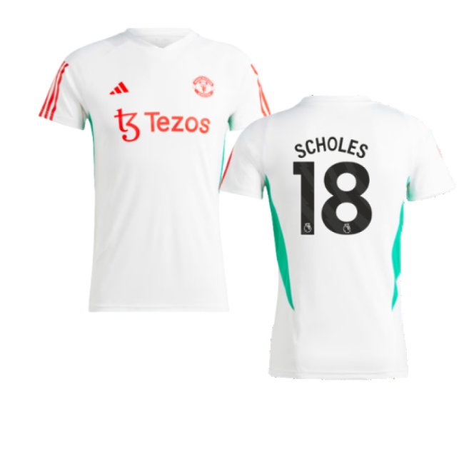 2023-2024 Man Utd Training Jersey (White) - Ladies (Scholes 18) — Shop Now