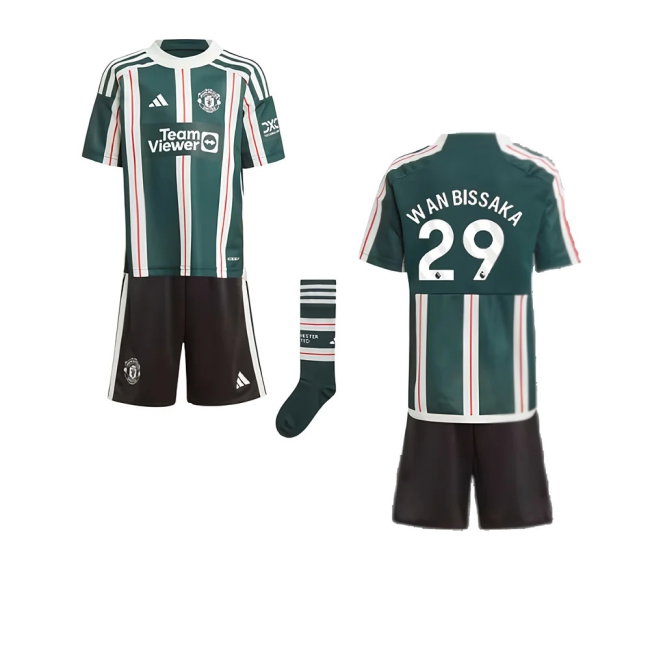 2023-2024 Man Utd Away Mini Kit (Wan Bissaka 29)