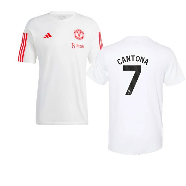 2023-2024 Man Utd Training Tee (White) (Cantona 7) — Buy Now