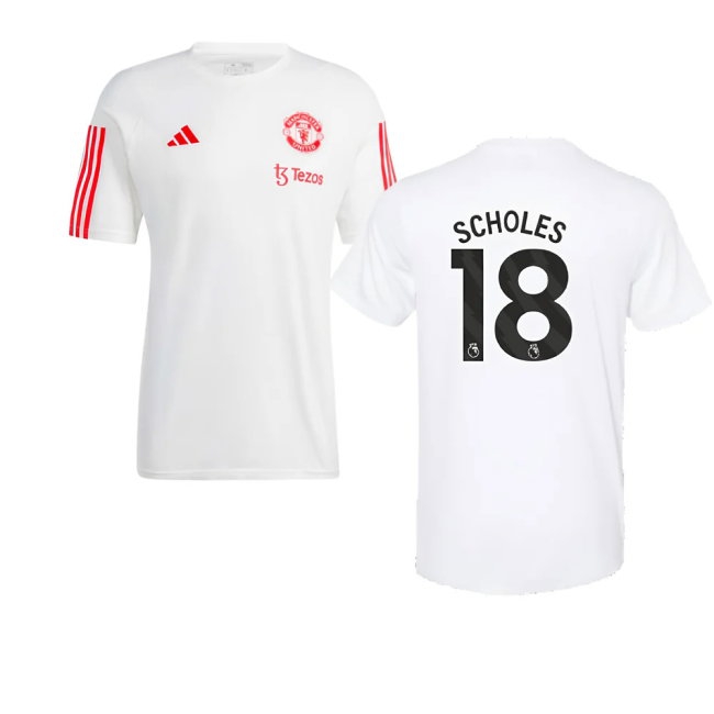 2023-2024 Man Utd Training Tee (White) (Scholes 18) — Shop Now