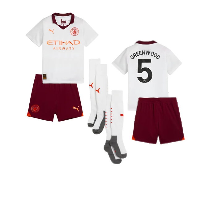 2023-2024 Man City Away Mini Kit (Greenwood 5) — Shop Now