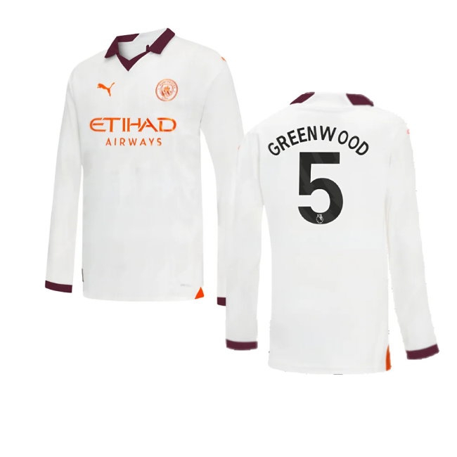 2023-2024 Man City Long Sleeve Away Shirt (Kids) (Greenwood 5) — Buy Online