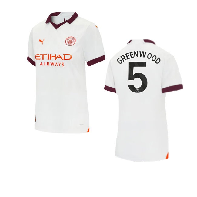 2023-2024 Man City Away Shirt (Ladies) (Greenwood 5) — Shop Now