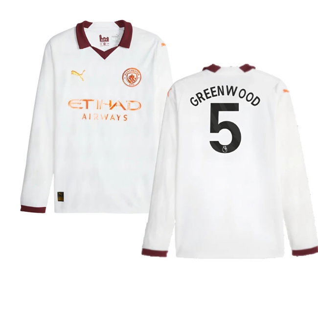 2023-2024 Man City Long Sleeve Away Shirt (Greenwood 5) — Buy Online