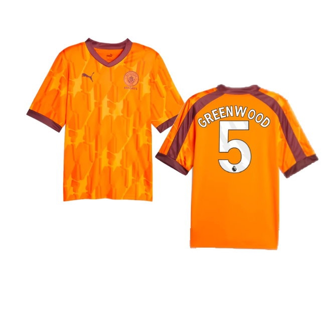 2023-2024 Manchester City eSports Jersey (Orange) (Greenwood 5) — Buy Online