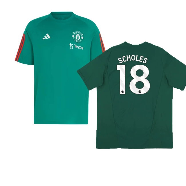 2023-2024 Man Utd Training Tee (Green) (Scholes 18) — Shop Now