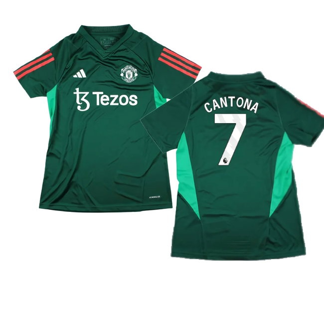 2023-2024 Man Utd Training Shirt (Green) - Ladies (Cantona 7) — Shop Online