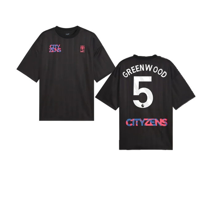 2023-2024 Man City FtblNrgy Jersey (Black) (Greenwood 5) — Buy Online