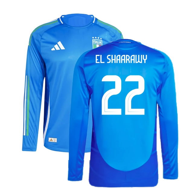 2024-2025 Italy Player Version Long Sleeve Home Shirt (EL SHAARAWY 22) — Buy Now