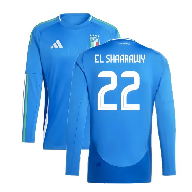 2024-2025 Italy Long Sleeve Home Shirt (EL SHAARAWY 22) — Buy Online