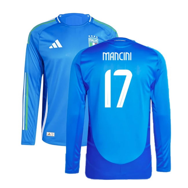 2024-2025 Italy Player Version Long Sleeve Home Shirt (MANCINI 17) — Buy Now