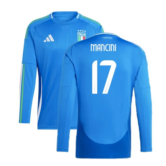 2024-2025 Italy Long Sleeve Home Shirt (MANCINI 17) — Buy Online