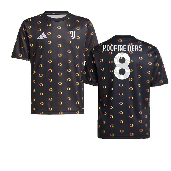 2024-2025 Juventus Pre-Match Shirt (Black) - Kids (Koopmeiners 8) — Buy Online