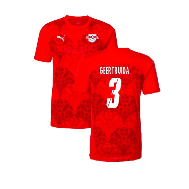 2024-2025 Red Bull Leipzig Pre-Match Shirt (Red) (Geertruida 3) — Buy Now