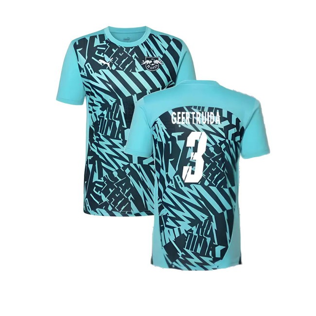 2024-2025 Red Bull Leipzig Pre-Match SS Shirt (Aqua) (Geertruida 3) — Shop Now
