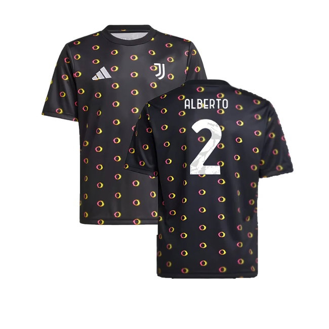 2024-2025 Juventus Pre-Match Shirt (Black) - Kids (Alberto 2) — Shop Online