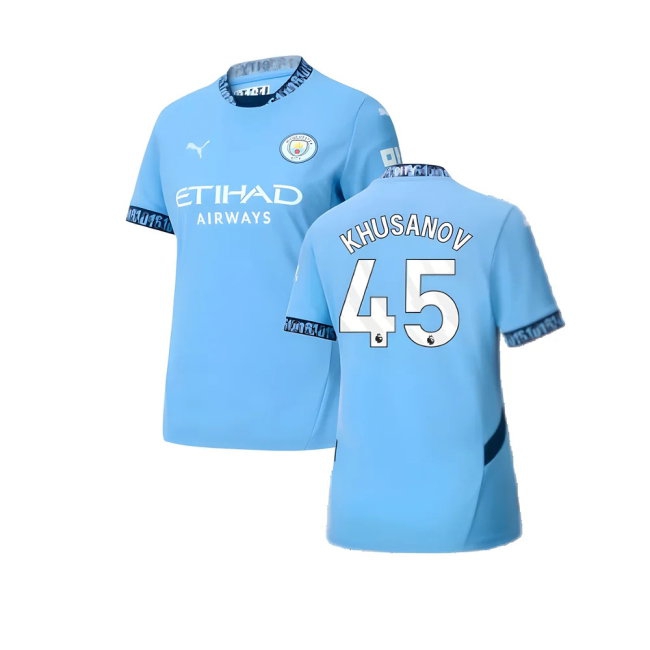 2024-2025 Man City Home Shirt (Womens) (Khusanov 45)