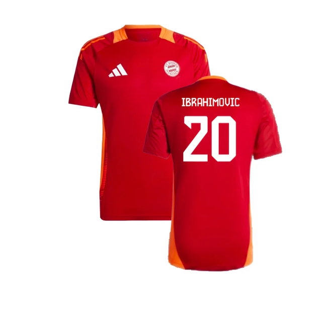 2024-2025 Bayern Munich Training Shirt (Red) (Ibrahimovic 20) — Shop Now