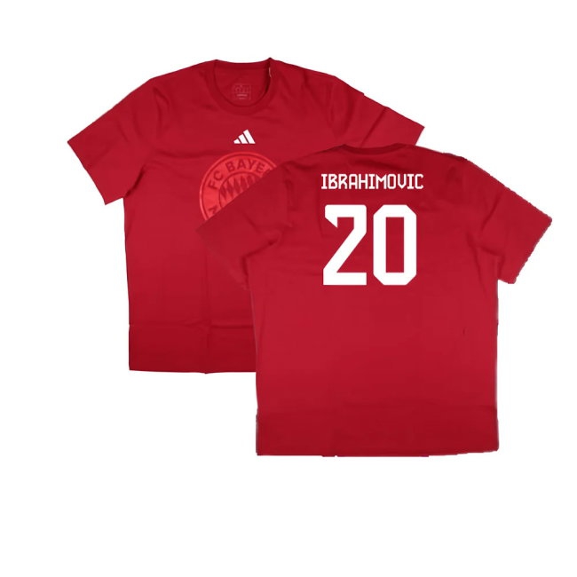 2024-2025 Bayern Munich DNA Graphic Tee (Red) (Ibrahimovic 20) — Buy Online