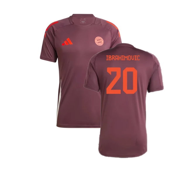 2024-2025 Bayern Munich Training Shirt (Shadow Maroon) (Ibrahimovic 20) — Shop Now