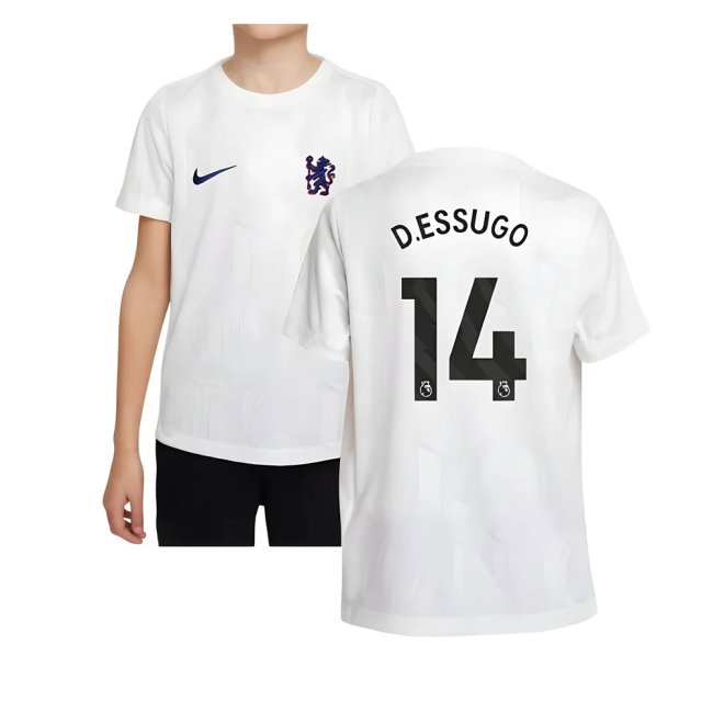 2025-2026 Chelsea Pre-Match Shirt (White) - Kids (D.Essugo 14)