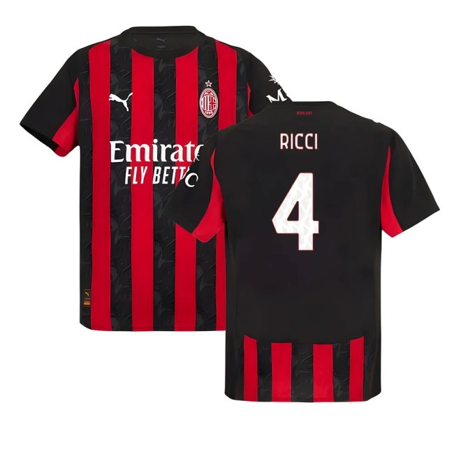 2025-2026 AC Milan Player Version Home Shirt (Ricci 4) — Buy Now