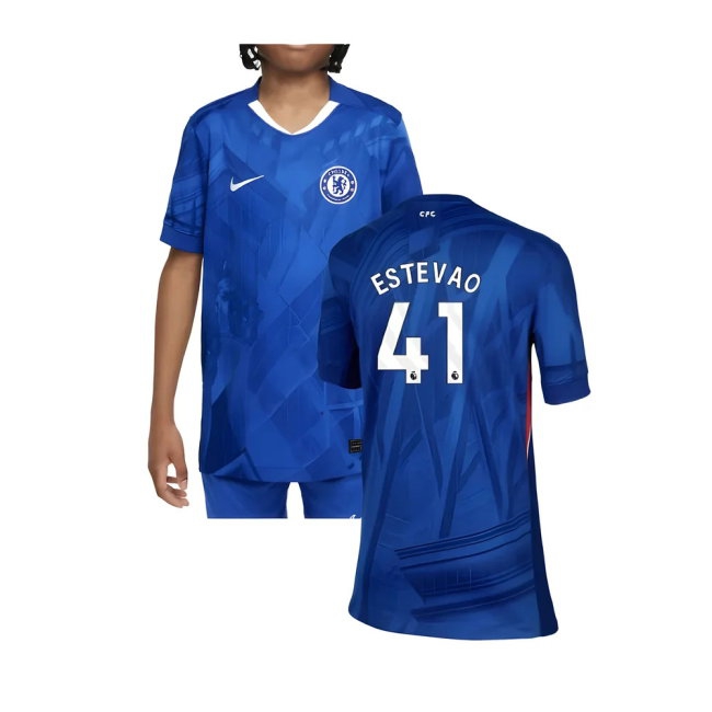 2025-2026 Chelsea Home Shirt (Kids) (Estevao 41) — Shop Online