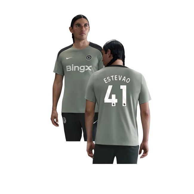 2025-2026 Chelsea Strike Training Shirt (Jade Green) (Estevao 41) — Buy Online