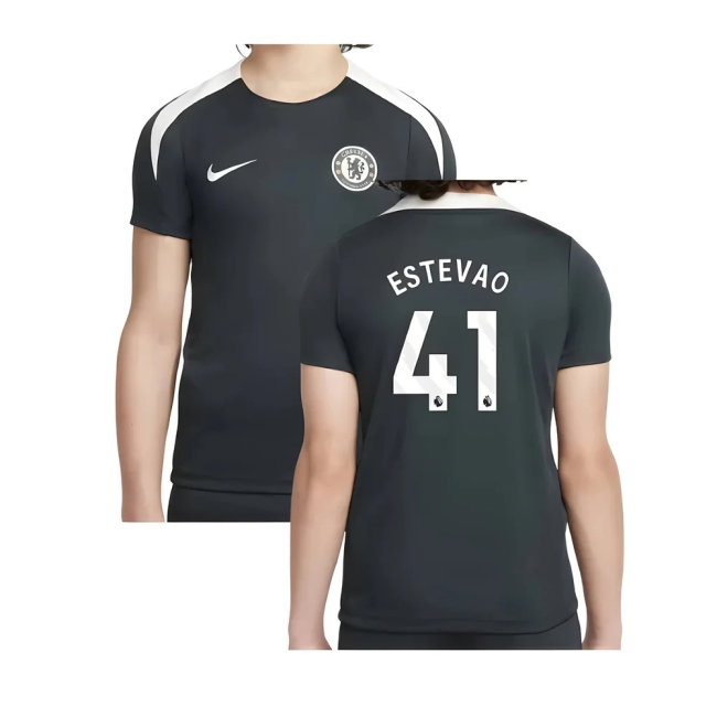 2025-2026 Chelsea Strike Training Shirt (Green) - Kids (Estevao 41) — Buy Online