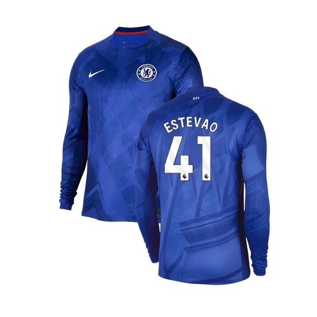 2025-2026 Chelsea Home Long Sleeve Shirt (Estevao 41) — Shop Online