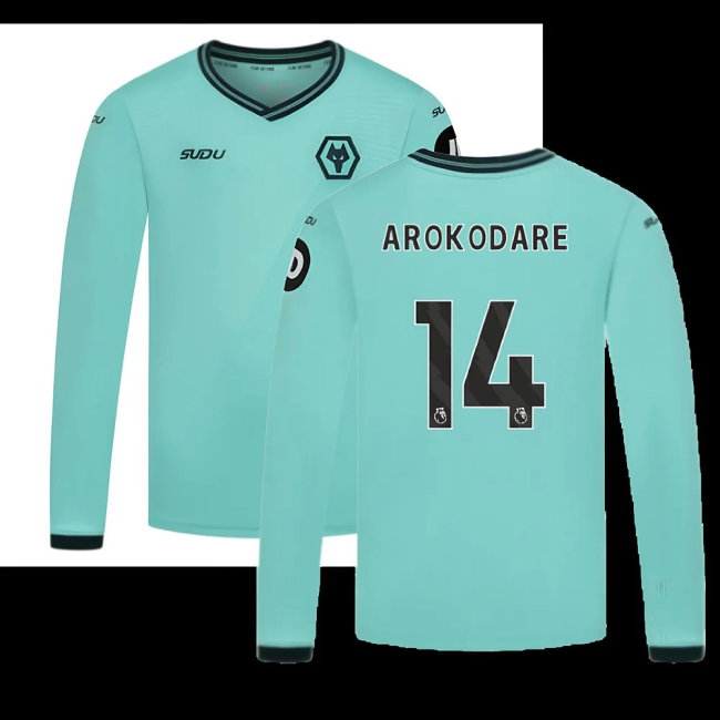 2025-2026 Wolves Long Sleeve Away Shirt (Kids) (Arokodare 14) — Buy Online