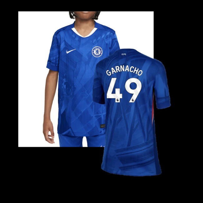 2025-2026 Chelsea Home Shirt (Kids) (Garnacho 49) — Shop Online