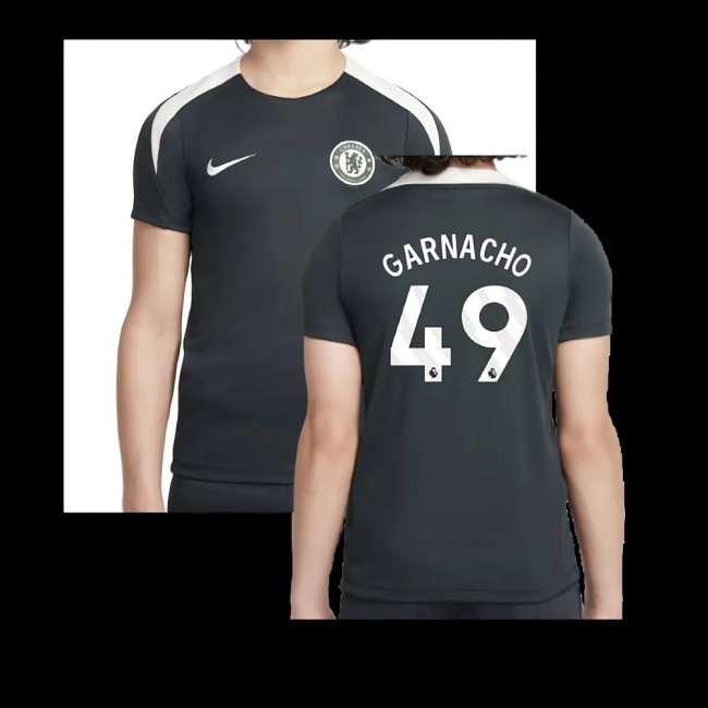 2025-2026 Chelsea Strike Training Shirt (Green) - Kids (Garnacho 49) — Shop Online