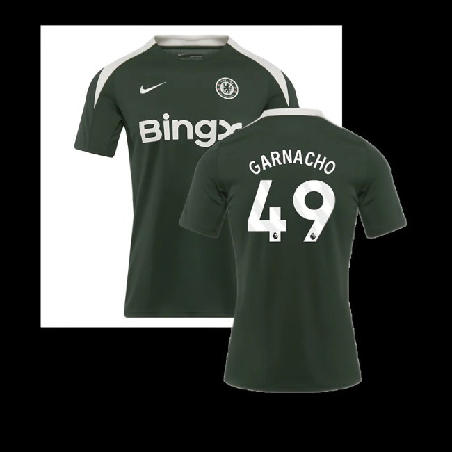 2025-2026 Chelsea Dri-Fit Strike Training Shirt (Green) (Garnacho 49) — Shop Online