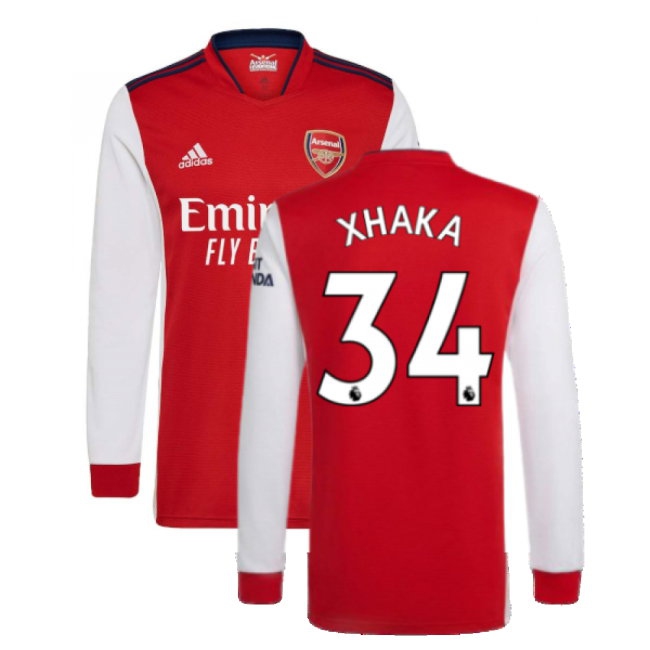 Arsenal 2021-2022 Long Sleeve Home Shirt (XHAKA 34) — Shop Online